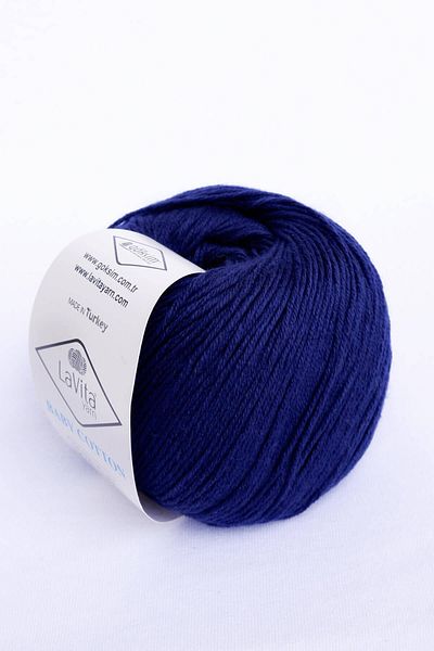 LaVita Yarn Βρεφικό Βαμβάκι 50 gr Amigurumi, Punch, Κλωστή πλεξίματος χειρός, Πακέτο 5 Taka Yarn (DARK BLUE-5301)