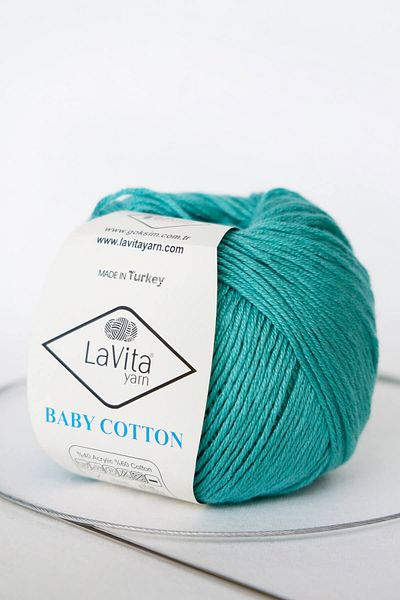 LaVita Yarn Bumbac pentru bebeluși 50 gr Amigurumi, pumn, fire de tricotat manual Pachet de 5 fire Taka (SUGAR TURQUOISE-5043)