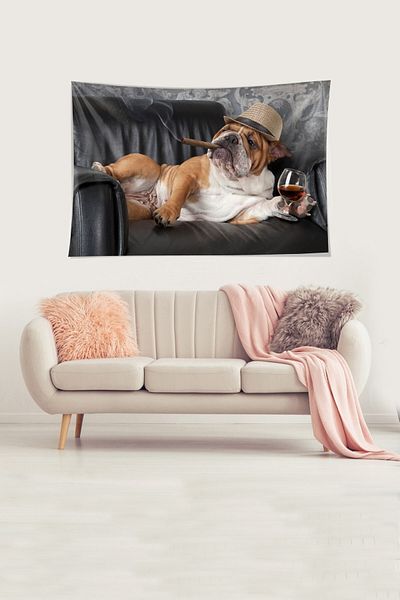 on the clouds Гоблен за стена от кадифена текстурирана материя за кучета Pleasure Home Dog, устойчив на петна