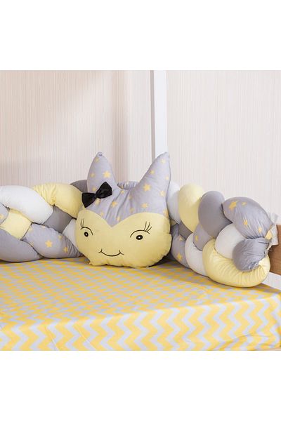 Mini Baby 4-Piece Braided Yellow Montessori Baby-Child Sleeping Set 90x190 Size