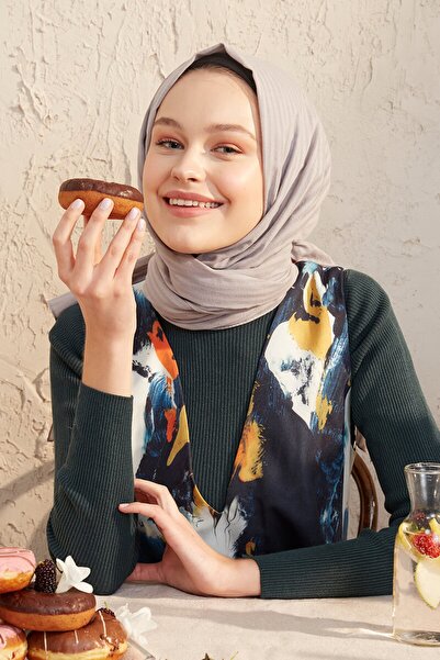 Madame Polo Naturel Pamuk Şal - Taş