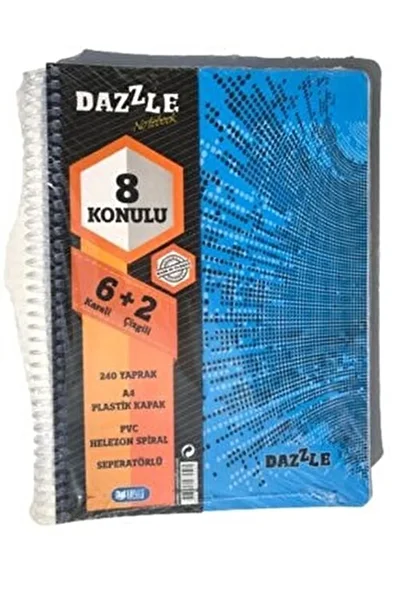 Umut Caiet cu 6 + 2 separatoare 240 de coli Copertă din plastic Caiet spiralat