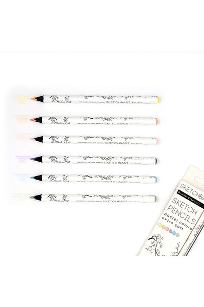 Bruno Visconti sketch&art" Professional Dry Paint Pen, Thick Body, 4 Mm GraphitePastel 6 Colors