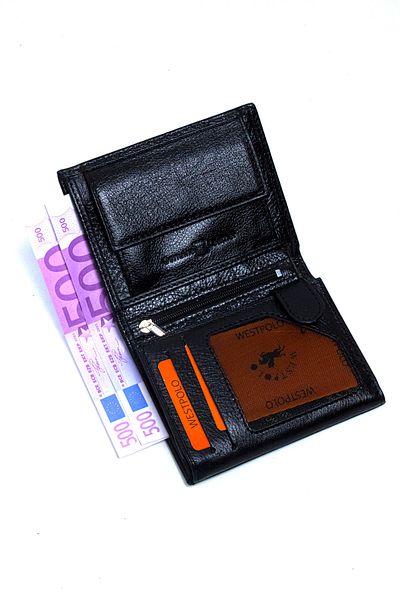 Westpolo Genuine Leather Men's Wallet with Coin Compartment