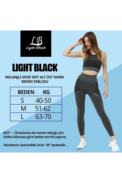 Light Black Sports Leggings and Bustiers - Set of 2