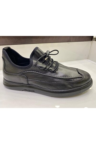 JAMES FRANCO Men's Genuine Leather Black Orthopedic Shoes Suitable for Daily Use