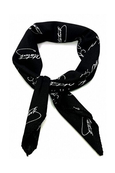 Herşey Nota Шарф з підписом Ататюрка, чорний
