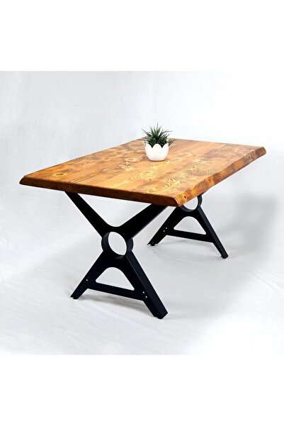 Mobenta Doğal Ağaç Masif Kütük Masa 90cm X 180cm