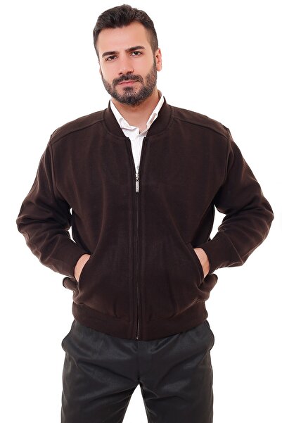 K KARBEY Steel Knitted Lined Men's Knitwear Coat with Pockets