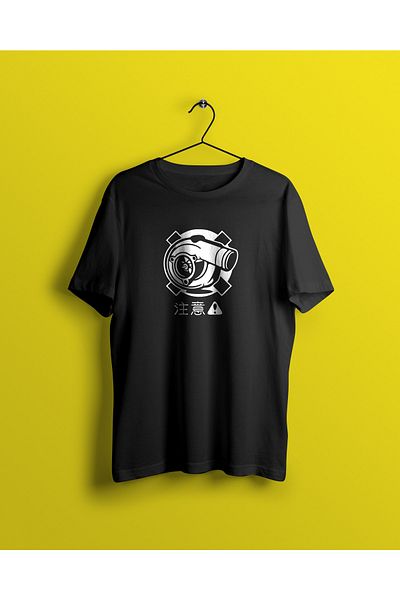 YEACHY Μπλουζάκι Unisex Μαύρο Turbo Printed