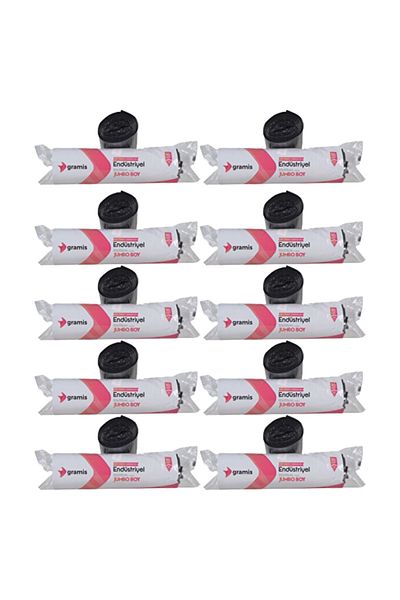 GRAMİS 10 Rolls Industrial Jumbo Garbage Bag 400 gr 80x110 cm 100 Pieces