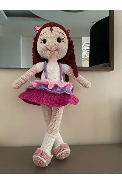 BEBEĞİNE Etekli Kız Çocuğu Organik Örgü Oyuncağı Amigurumi Ipi Büyük Oyuncak ...