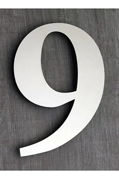 Stainless Steel Door Number 15 Cm No 9, Self Adhesive Door Number Roman Font