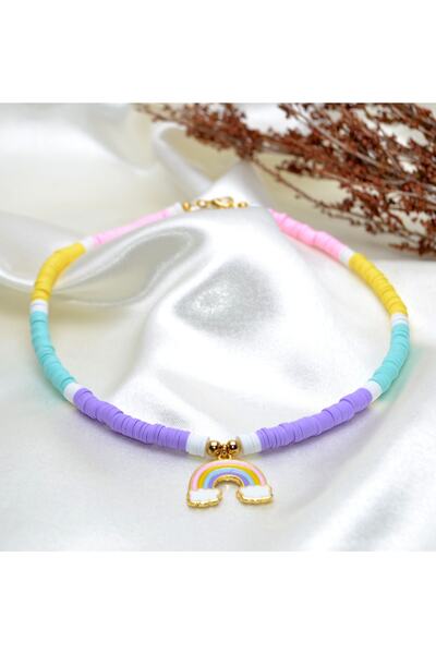 Y&M PERLA ACCESSORİES Gökkuşağı Fimo Kadın Kolye