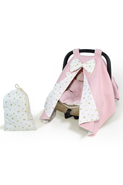 Atölye Eda Exclusive Pamuklu Pike Puset Örtüsü Minderi Kese 3 Parça