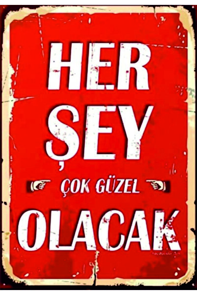 RET Dizayn Totul va fi bine Tablou decorativ retro din MDF (cu aspect de ramă)