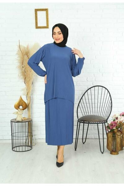 MODAMÜNASİP Costum dublu Sandy complet cu fustă plisată