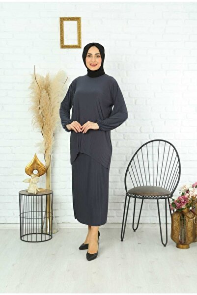 MODAMÜNASİP Harika Sandy Komple Piliseli Etekli Ikili Takım