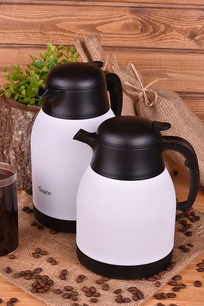 ASYA BAZAAR Despira Steel Thermos White 2.0 Liter