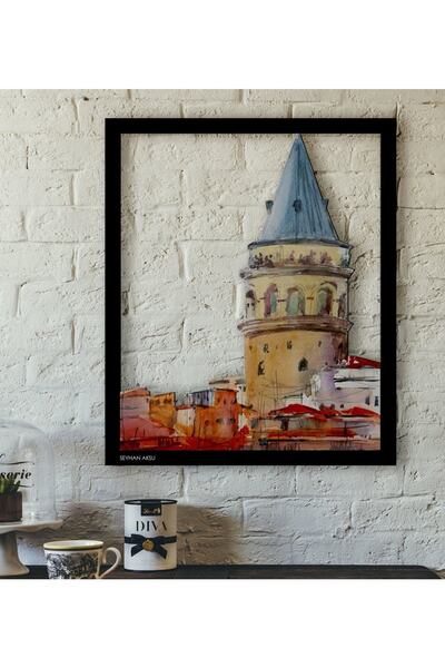 BK Kişiye Özel Istanbul Galata Kulesi Temalı 3d Ahşap Tablo-3