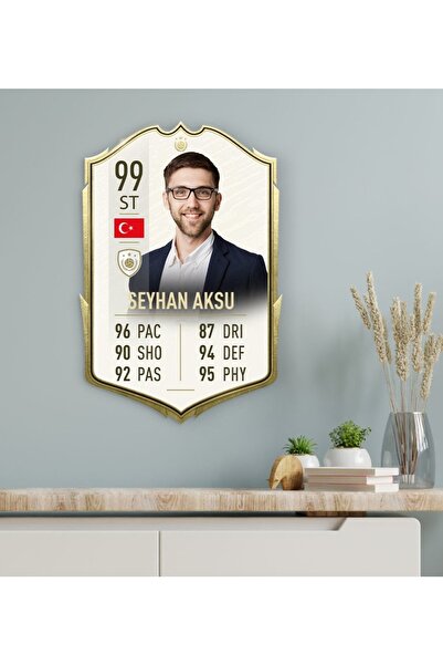 Bk Gift Kişiye Özel Ahşap Tablo Futbolcu Kartı-11