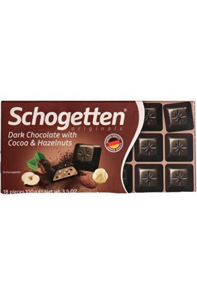 Schogetten Dark Chocolate With Cocoa & Hazelnut 100g