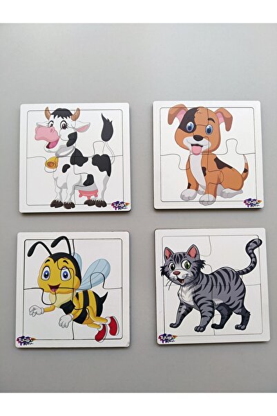 4 Parça Ahşap Puzzle