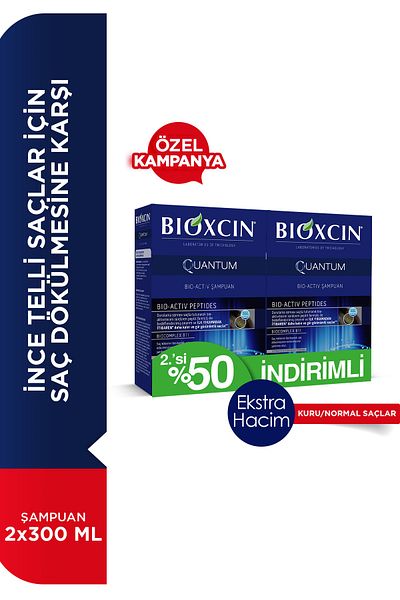 Bioxcin Quantum Kuru Ve Normal Saçlar Için Şampuan 300 Ml 2.si %50