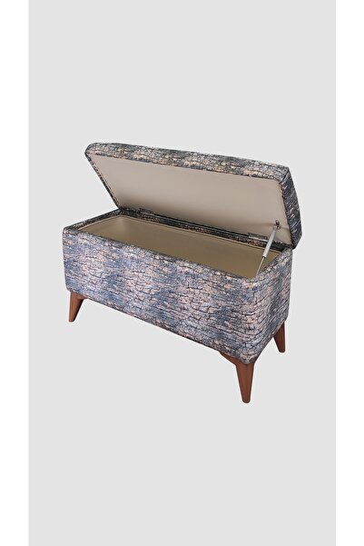 vavonni Sandıklı 90 Cm Ağaç Desen Kumaş 90 Cm Puf Bench