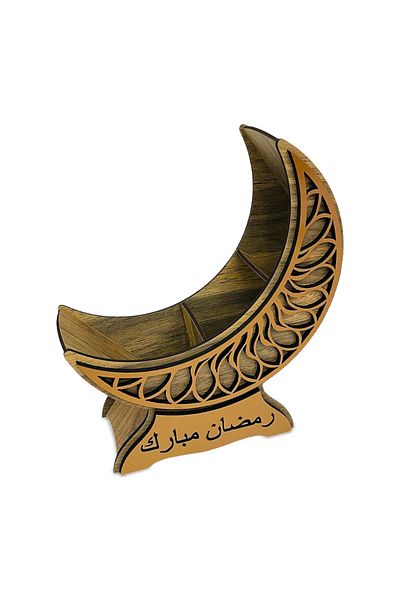 Mingitav Crescent Ramadan Bear Gift Decorative Presentation Holder Date Turkish Delight Bowl Snack Bowl Candy Bowl