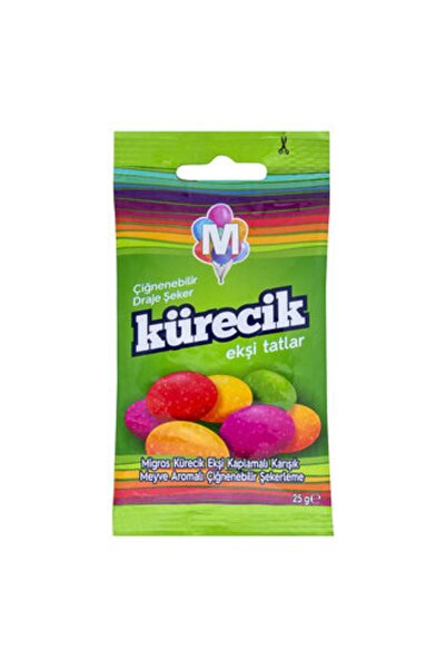 Migros Spherical Sour Cap. Mixed Fruit Flavored Dragee 25 g * 10 Pieces