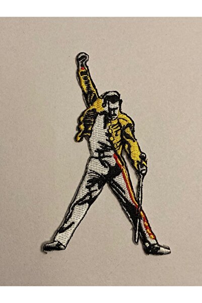 StüdyoÜmitTişört رقعة فريدي ميركوري - حجاب مقاس 5 × 9 سم مع زخرفة ورقعة جينز