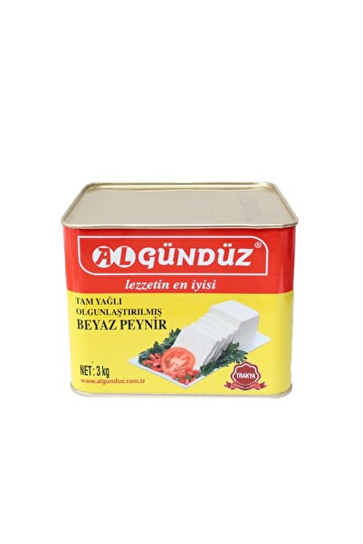 ALGÜNDÜZ SÜT Algündüz Yumuşak Inek Peyniri 3 Kg Teneke