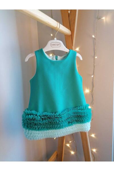 Canwin Green Tulle Detailed Strappy Baby Girl Dress
