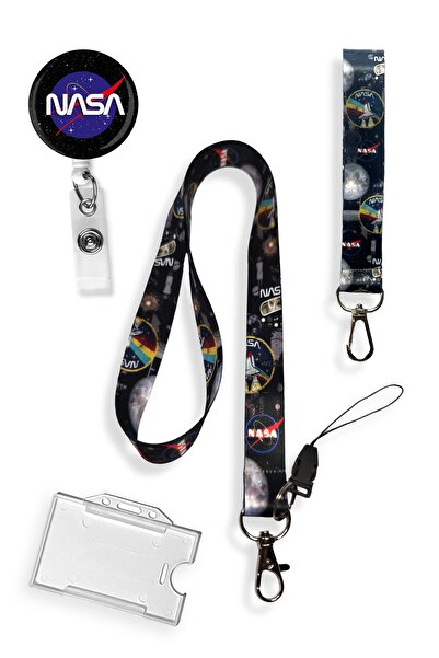 StormiStoretr Nasa 4 Lü Set Boyun Ipi Telefon Askısı Yoyo Anahtarlık Yaka Kartı
