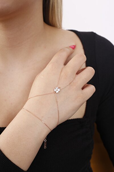 SARIASLAN Kadın Dört Yaprak Gümüş Şahmeran Rose