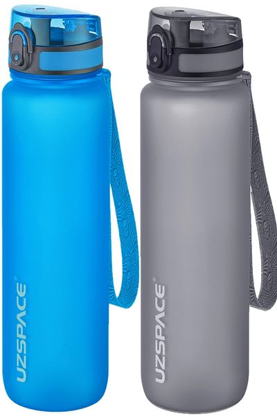Uzspace Set of 2 1000ml 1litre Tritan Water Bottle