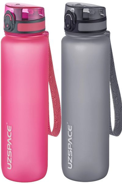 Uzspace Set of 2 1000ml 1litre Tritan Water Bottle