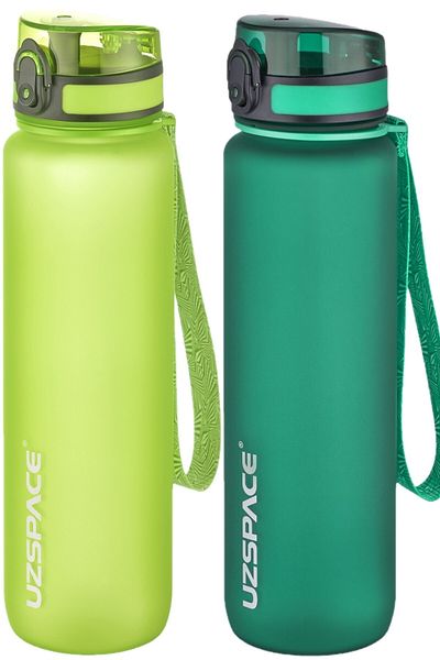 Uzspace FiftyFifty Set of 2 1000ml 1 Liter Tritan Water Bottle