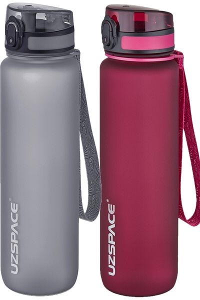 Uzspace Set of 2 1000ml 1litre Tritan Water Bottle