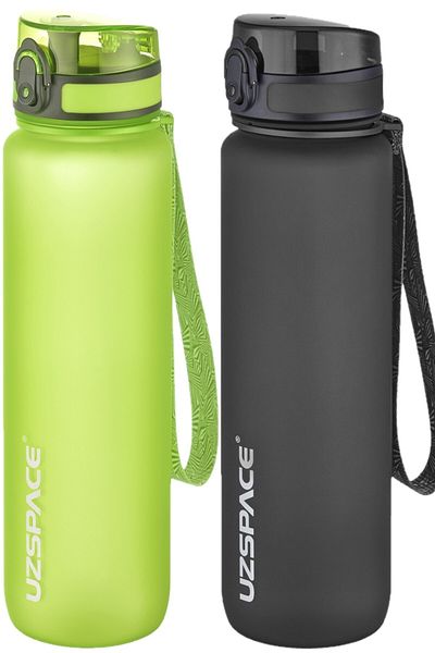 Uzspace 1000ml Tritan Water Bottle - Set of 2 1 Liter