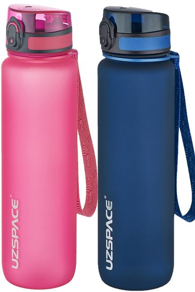 Uzspace Set of 2 1000ml 1litre Tritan Water Bottle