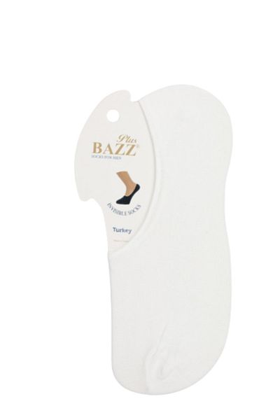 Bazz Plus Ανδρικές λευκές βαμβακερές αόρατες κάλτσες μπαλαρίνας