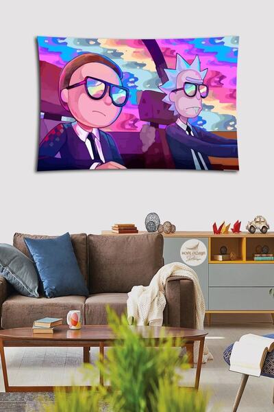 HOPE DİZAYN Rick And Morty Duvar Örtüsü Duvar Halısı Tapestry Halısı