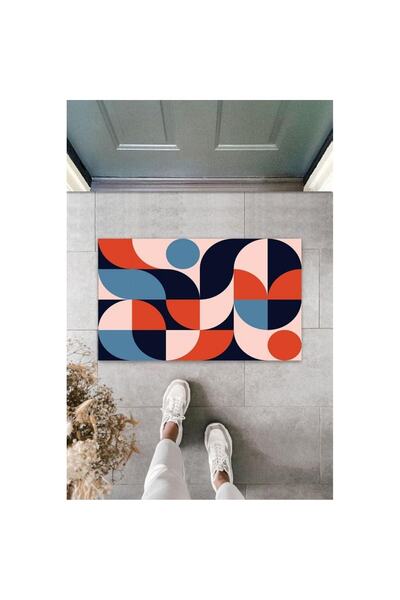 Silkcoat Home Πορτοκαλί χαλάκι πόρτας με μοντέρνο σχέδιο Ps956