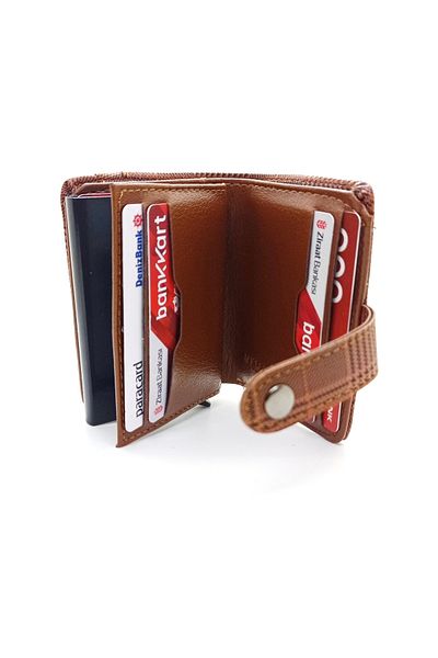 MKM Plaid Placket Automatic Mechanism Card Holder And Wallet