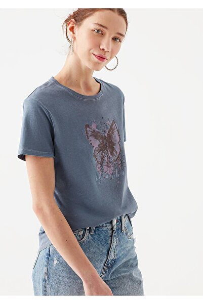 Mavi Γυναικείο T-Shirt Kelebek Istanbul - M168571-30233