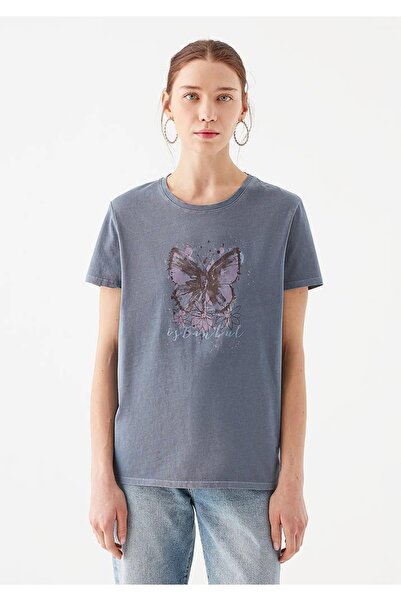 Mavi Γυναικείο T-Shirt Kelebek Istanbul - M168571-30233