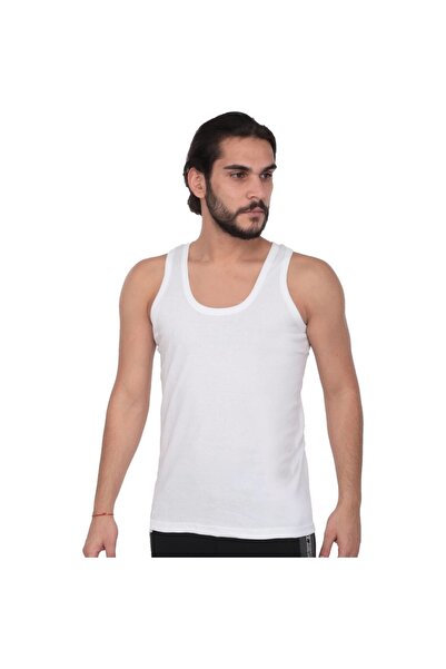 Tutku قميص داخلي أبيض بأشرطة للرجال (عبوة من 3 قطع)