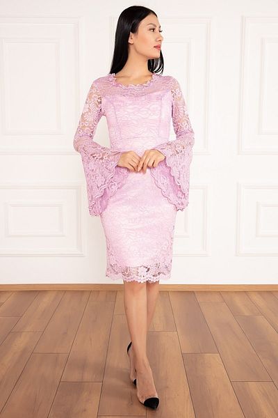PULLIMM Rochie de seară scurtă din dantelă cu mâneci 13034